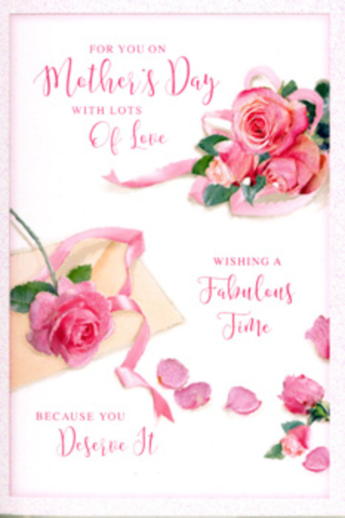 Refined Mother's Day card design presented like a flat-lay floral portrait, as a Gipsy Hill florist might show it on a studio table before opening the shop. The focal point is a sumptuous grouping of roses in varied pink tones, from pale ballet-slipper blush to richer, romantic rose, each bloom fully open with layered petals that appear soft and velvety to the touch. They rest on a crisp, pale background that highlights every detail, giving the roses the same attention they would receive in a carefully crafted bouquet destined for a home near Gipsy Hill's leafy streets. Scattered around the central flowers are loose petals, some curled, some lying flat, arranged in an artfully random pattern that suggests movement and memory, like petals dropping gently during a quiet chat over tea on a Mother's Day morning. A pastel ribbon curves around the main cluster in relaxed loops, its sheen gently catching the light and echoing the soft elegance of a florist's finishing touch. Above and beside the flowers, hand-lettered script in a warm, flowing style spells out affectionate wishes for Mother's Day, the letters stretching gracefully as if written slowly and thoughtfully. The lighting is gentle and diffused, similar to natural light filtering through a window of a house overlooking Gipsy Hill's rolling views, giving the scene a serene, almost dreamy atmosphere. Together, the roses, petals, ribbon, and text create a card image that feels like a quiet promise of love, perfectly suited to accompany a same-day floral delivery to any mother in the local area.