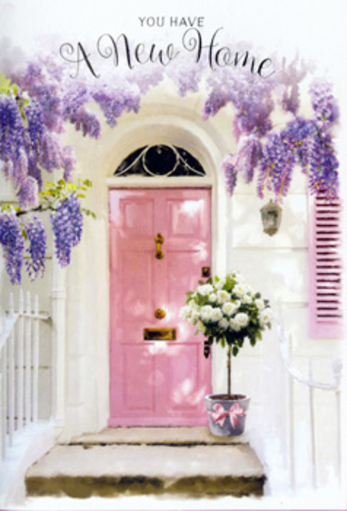 At a charming entrance that could easily belong to one of Gipsy Hill's tucked-away homes, a pastel pink front door becomes the gentle heart of the scene, promising warmth and welcome. Overhead, generous clusters of wisteria twist and tumble in languid trails, their lavender blossoms hanging like fragrant curtains above the doorway. The petals seem to catch flecks of light, creating a soft interplay of lilac, cream, and shadow that ripples across the whitewashed walls. A matching blush shutter to one side repeats the rosy tone of the door, lending balance and coherence, much like the carefully curated façades found along the residential roads stretching toward Crystal Palace and West Norwood. At ground level, stealing focus at the threshold, stands a florist's grey metal bucket filled to overflowing with velvety white and cream roses. Their heads are full and plush, gently cupped by sprigs of fresh green foliage that peek between the blooms, giving the design a sense of movement and natural ease. Around the bucket's base, a soft pink satin ribbon is tied with quiet precision, its sheen catching the same notes as the painted woodwork. The lighting feels like late afternoon, with mellow sunshine pooling around the door and casting long, relaxed shadows over the step, hinting at the calm after a busy moving day. You can almost imagine the bouquet having just been delivered to celebrate someone's first home near Gipsy Hill station-flowers chosen not only for their beauty, but for their ability to soothe nerves, mark the milestone, and fill the new space with an immediate feeling of tenderness and belonging.