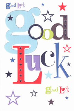 This vibrant good luck card, designed with an expert eye familiar to Gipsy Hill's creative pulse, glows with confident cheer-its bold, oversized baby-blue 'g' instantly drawing you into the spirit of support that defines local gatherings along Westow Street. Surrounding letters shift playfully between lively scarlet, moss green, and rich violet, forming a landscape of encouragement as layered and joyful as the terraces overlooking Crystal Palace. Stars in all sizes tumble across the crisp, white surface, their shades-inky, sky blue, and soft lilac-echoing the ever-changing South London skies. Running your hand along the silken cardstock, one can almost feel the energy of friendly well-wishes passed among neighbours. The card's exuberant palette doesn't just spell out 'good luck,' it embodies the anticipation and confidence found at a Gipsy Hill celebration, whether it's a milestone birthday or a leap into something new. Delivered from Gipsy Hill Flowers with sincerity, the card's tactile elegance and expressive design offer more than a message-they extend the neighbourhood's warmth, transforming simple wishes into lasting encouragement for every adventure ahead.